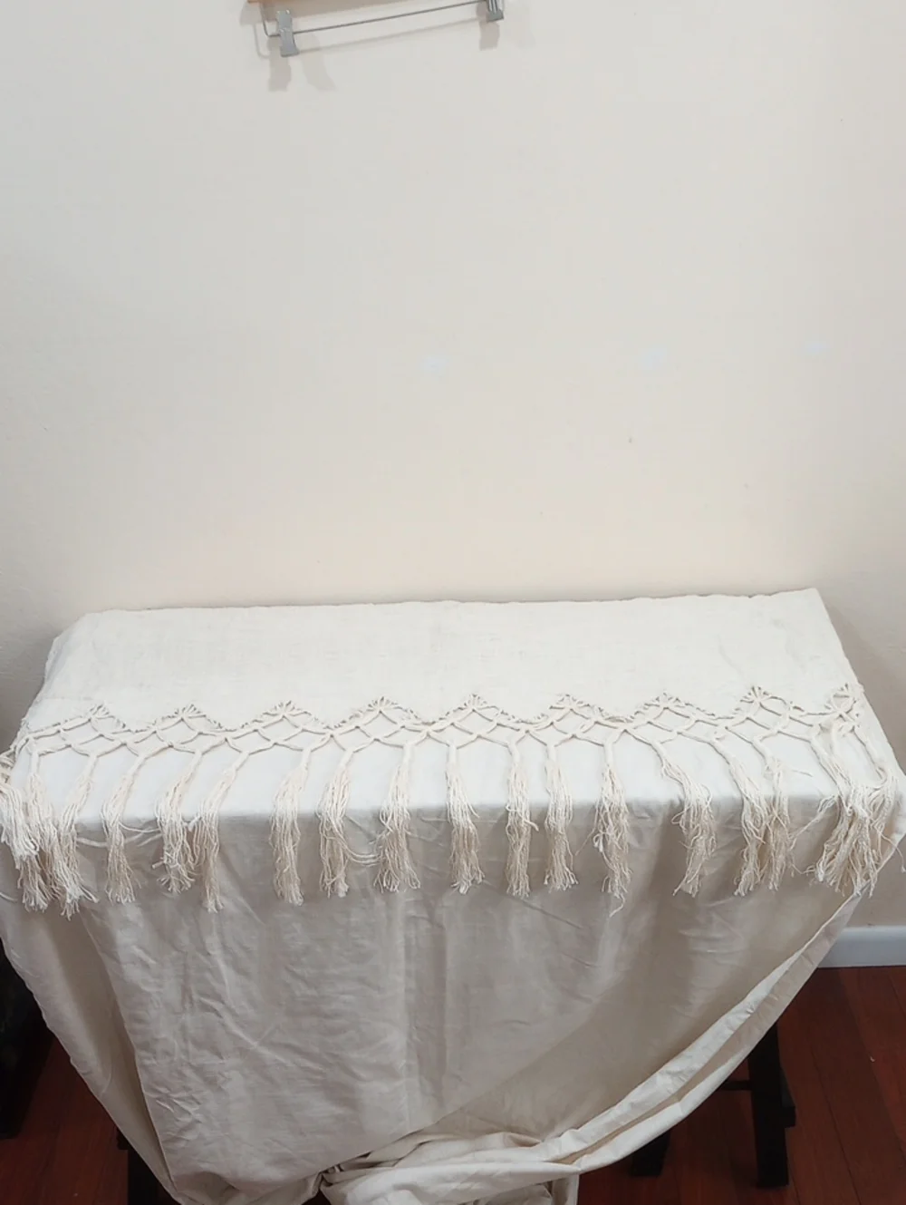 Anthropologie Knotted Macrame Curtain Ivory - 50